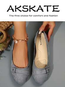 Classic Buckle - Detail Ballet Flats: Perfect For Office To Evening Transitions Preppy    Buckle    Home - 灰色 - 查看 3