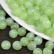 50pcs Dreamy Spring And Summer Starry Sky Fine Glitter Resin Round Beads Scattered Beads Handmade DIY Beaded Bracelet Materials