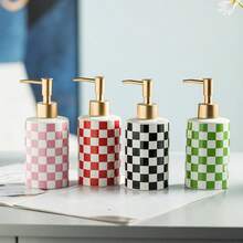 1pc Luxury Household Lotion Dispenser Bottle, Ceramic Hand Wash, Shower Gel, Shampoo, Conditioner Hotel Amenity Bottle