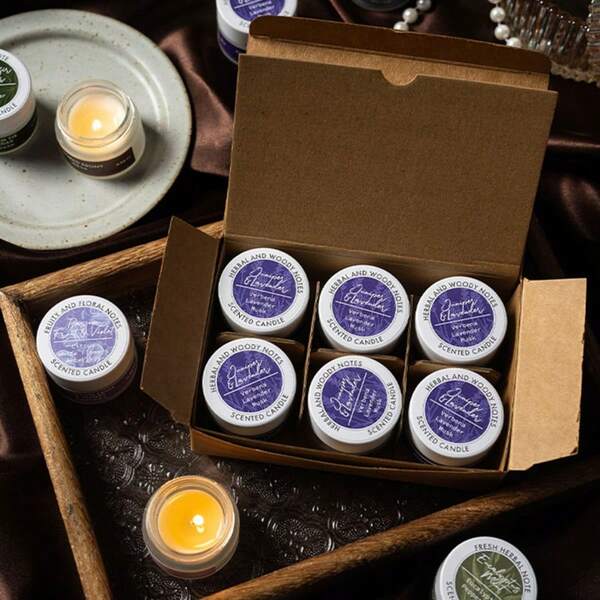 6 bougies parfumées, cire de soja naturelle avec plusieurs couches de parfums, convient pour la décoration de la maison, la détente et les cadeaux pour les rendez-vous. L'arôme de l'ambre baltique est parfait pour la Saint-Valentin, Noël, Halloween, les rendez-vous et les ambiances de fête