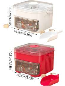 2件装家用易脱模速冻一键按压冰格冰块模具家用制冰盒储存冷冻冰块模型