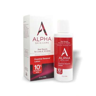 Alpha Essential Renewal Lotion 4oz/118ml – 10% Glycolic AHA Anti-Aging Formula, Target Fine Lines And Wrinkles, Exfoliating Treatment For Radiant Skin, Facial Smoothing Therapy, Hydration For Mature Skin