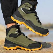 Men's Protective Shoes, Impact And Puncture-Resistant Steel-Toed Work And Sports Shoes, Lightweight Waterproof Upper Material, All-Day Comfort For Wearing, Kevlar Midsole For Puncture Resistance - 軍綠色 - 查看 4