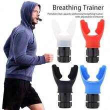 Un entrenador de fitness con 4 ejercicios de pulmón, perfecto para adultos, personas mayores, niños, nadadores, corredores, atletas de todas las disciplinas e incluso cantantes que quieran mejorar su control aéreo. Ideal para entrenamiento de resistencia, correr, nadar y más. - Negro - Ver 4