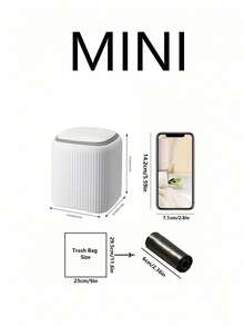 1个豪华迷你垃圾桶，带翻盖 - 密封防臭，双桶设计，适用于家庭、办公室和汽车 - 提供米色、棕色和绿色可选，厨房和浴室垃圾桶，家居装饰 | 现代迷你垃圾桶 | 塑料材质，家用垃圾桶，小型桌面垃圾桶，适用于浴室、家庭办公室桌面装饰、咖啡桌、办公室、客厅、书房、厨房、梳妆台、卧室、浴室 - 彩色 - 查看 8