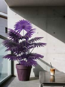 1pc Artificial Palm Tree Large Leaf Banana Leaf Fan Leaf, Suitable For Indoor/Outdoor Decor, Home, Hotel, Garden, Office, Wedding, Holiday Scenes, Floor Standing, Multi-Purpose Room Decor, Greenery Architectural Style (No Planter)