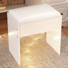 Vanity Stool, Modern Makeup Dressing Stool Wear-Resistant Cushion Chair White