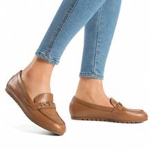 Women Loafers Shoes - Brown - View 4