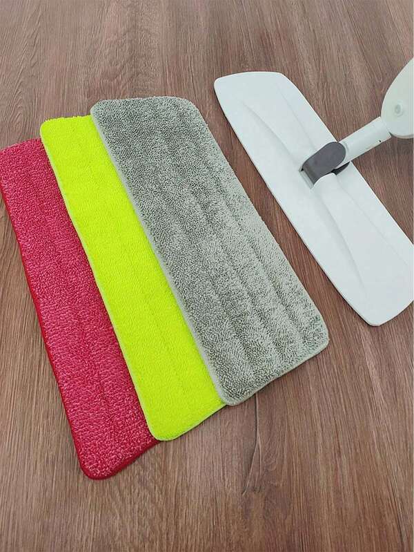 4-Piece Thickened Woven Microfiber Mop Replacement Cloth, Featuring A Dual-Sided Structure: The Front Is Made Of Ultra-Fine Microfiber Plush To Enhance Stain Adsorption, Locking In Water Without Leaking; The Back Has A Non-Slip Base To Ensure A Thorough Clean Without Dead Corners,Cleaning,Christmas Gifts