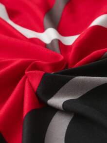 1pc Black And Gray Striped Modern Pattern Decorative Sofa Cover, With Skirt Edge, Machine Washable, Suitable For Living Room And Bedroom Decoration