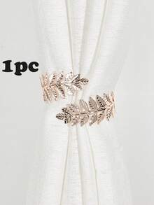 1pc/2pcs Metal Leaf Curtain Rings, Suitable For Curtain Decoration And Fixing