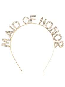 1pc Maid Of Honor Bridal Headpiece, Rhinestone Headband For Bridesmaids, Wedding Accessory, Hair Hoop