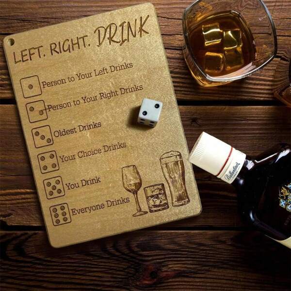 1pc Left Or Right Drinking Game Prop, Perfect For Parties, Couples And Friends Gatherings, Ideal Party Supplies For Valentine's Day, Thanksgiving, New Year