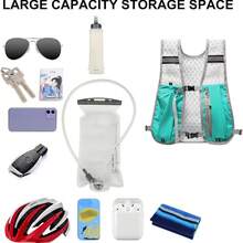 Unisex Running Vest Backpack, Adjustable Chest Strap Running Water Bag Vest (Backpack Only, No Inner Bag), Lightweight Reflective Camel Water Bag Backpack, Breathable Water Bag Backpack, Suitable For Marathon, Hiking, Cycling And Other Sports (Backpack Only), Fitness Bag, Running Accessories, Women's Sports Bag, Sports & Fitness Bag, Large Capacity Travel Bag, Essential For Men's Travel, Durable, Suitable For Running, Hiking And Other Sports. - Multicolor - View 6