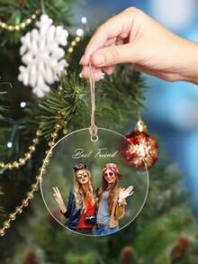 1 pezzo Decorazioni natalizie personalizzate con foto - Decorazioni natalizie con foto personalizzate 2024, decorazioni per alberi di Natale, decorazioni natalizie, regali di Natale per mamma, papà, animali domestici, amici, regali per donne, amicizia, regali di compleanno per donne, amici a distanza, migliori amiche, regali per colleghi