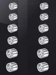 12Pcs Fake Nose Stud Fake Nose Ring Stud Fake Nose Piercing Fake Lip Ring Fake Earrings Stud Silver Gold Fake Cartilage Helix Earring Clip On Earring Hoop Fake Eyebrow Ring Fake Bridge Piercing - Multicolor - View 12