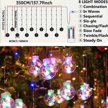 Đèn dây LED hình quả cầu ước nguyện đung đưa lãng mạn - Trang trí trong nhà, ngoài trời, sân hiên, cắm trại, hoàn hảo cho đám cưới, Giáng sinh, Ramadan, Ngày Valentine, Năm mới, Ngày của Mẹ và các ngày lễ khác. - Đèn bóng bốn mùa - Xem 12