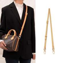 1pc Handmade Vintage Leather Strap - Wallet Handle And Shoulder Strap Replacement, With Safety Buckle, Suitable For Handbags, Crossbody Bags And Clutches - Fashionable And Durable Bag Accessory, DIY Wallet Making, Crossbody Bag Strap Modification, Adjustable - Multicolor - View 2