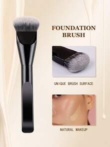 1 Stück flacher runder Röhren-Flachkopf-Foundation-Pinsel, hautfreundliches Make-up-Werkzeug