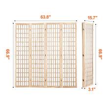 Room Divider, 4 Or 6 Panel Japanese Room Divider, Folding Privacy Screen Indoor, Portable Partition Dividers And Decoration Screens, For Room Separation, Home, Office, Restaurant & Bedroom (Natural Or Black)  - Natural - View 10