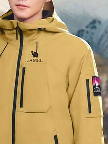CAMEL CROWN Men's Outdoor Ski Jacket Three-In-One Windproof, Waterproof And Warm Autumn And Winter Detachable Hiking Jacket - Fallen Leaves Yellow - View 2