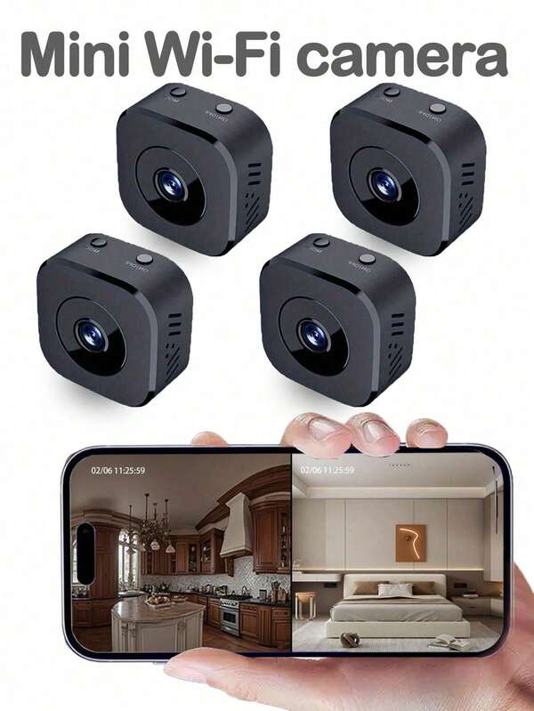 Wireless WiFi Security Camera - 200mAh Mini Portable Indoor/Outdoor Camera With Night Vision, Nanny/Pet/Baby Monitor For Home Door Room, Smart Home Device WiFi Needed