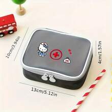 Sanrio Hello Kitty Cartoon Printed Travel Storage Bag, Love Emergency Rescue Bag, Small Medicine Package, Epidemic Prevention Bag, Korean Style Storage Medical Bag Travel Essentials For Holiday Vacation Back To School Stuff Medicine Organizer Emergency Bag For School Emergency Kit Medicine Bag Pill Box Medicine Storage Bag For Travel For Outdoor Portable First Aid Bag