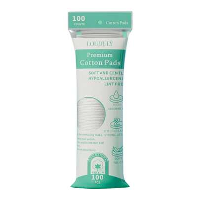 20/50/100片装优质化妆棉，适用于面部卸妆，低过敏性，不掉毛（包装可能有所不同）