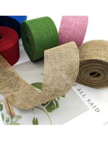 32.8ft/10m Colorful Woven Burlap Ribbon, 1.96in/5cm Wide, Suitable For DIY Crafts, Wedding Decor, Christmas Party Decoration, Halloween DIY, Event Venue Styling, Gift Wrapping, Multi-Color Options Christmas Decorations Winter Room Decor