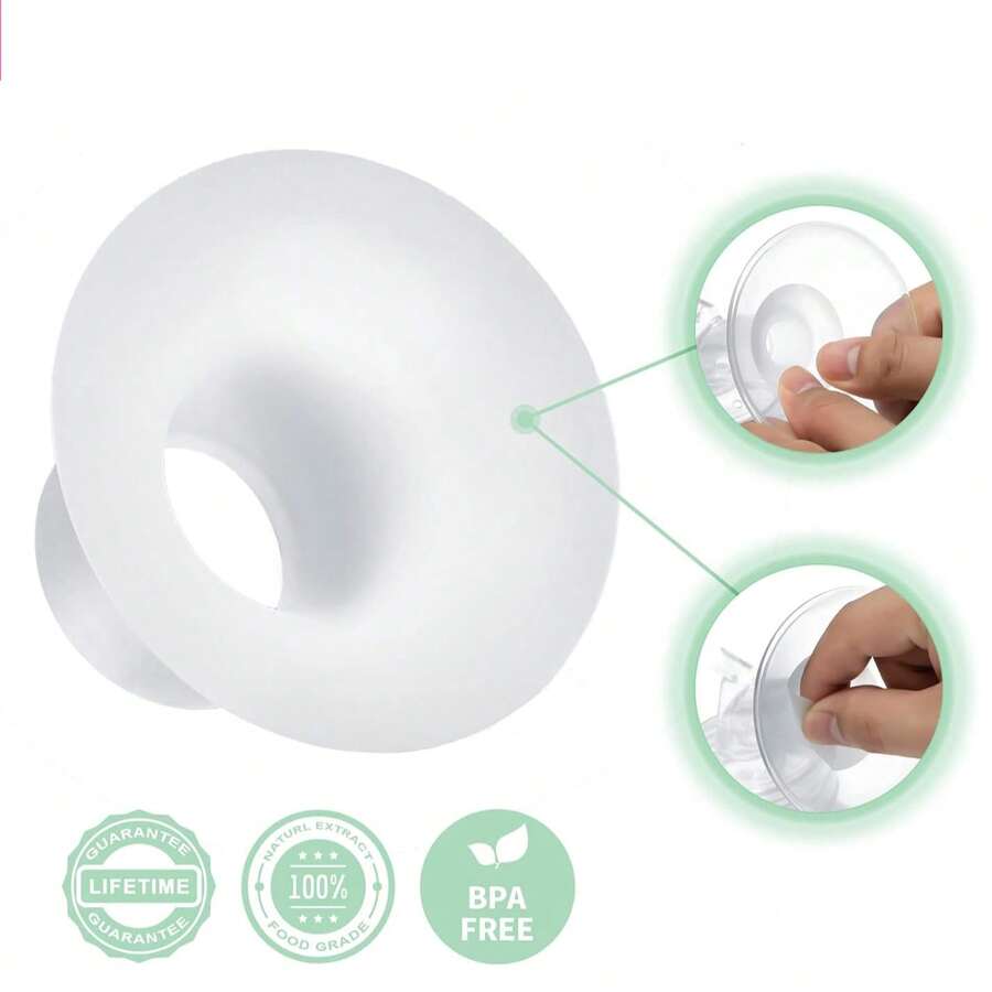 2pcs Transparent Frosted Flange Inserts, Available In 14/16/18/20/22mm, Soft & Skin-Friendly, Suitable For 24mm Flange/Shields Of Momcozy M5/S12 Pro/V1/V2, Spectra, Medela, MomMed, Eufy, Lansinoh, Elvie Breast Pumps - Multicolor - View 1