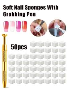 50/100件套渐变美甲海绵和蘸粉刷套装 - 无乳胶渐变调色海绵,适用于蘸粉/亚克力美甲,专业可重复使用美甲工具,渐变美甲海绵,渐变美甲海绵,美甲海绵工具,渐变美甲刷 - 彩色 - 查看 15