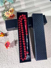 优质纸质礼盒包装，45 件亚克力 Tasbih（祈祷珠）多色串珠手链套装 - 彩色 - 查看 6