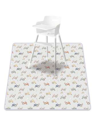 1PC Baby Splat Floor Mat Rabbit Prints For Under High Chair/Arts/Crafts , Waterproof Anti-Slip Food Splash Spill Mess Mat, Washable Portable Picnic Mat And Table Cloth