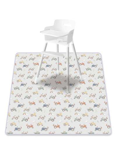 1 pieza Alfombra protectora para el piso con estampado de conejo para debajo de la silla alta/artes/manualidades, impermeable y antideslizante para salpicaduras y derrames de comida, lavable y portátil como mantel de picnic y mantel de mesa