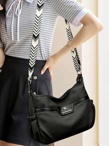 Women's Canvas Shoulder Bag Fashion Multi-Functional Outdoor Shoulder Bag Women's Commuter Large Capacity Shoulder Bag Crossbody - Black - View 11