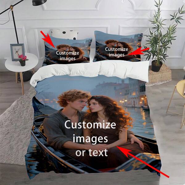 1/3PCS Customize Duvet Covers, Personalize Duvet Covers, Upload Photos Of Your Love, Record Your Beauty, Or Just Customize One 50 * 75 Pillowcase Made Of Polyester Material, Suitable For Families, Couples, Gifts, Festivals