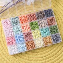 4200pcs Polymer Clay Bead Bracelet Making Kit, 28 Colors, Flat Round Clay Beads, Seashell Beads, Jewelry Making For Girls - Multicolor - View 18