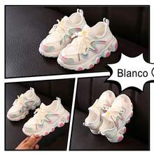 Zapatos para niña,suela de goma antideslizante, cómodos y suaves, diseño de malla, zapatos deportivos ultraligeros y transpirables para niños,Se puede combinar con disfraz navidad - Blanco - Ver 11