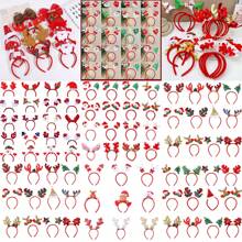 12pcs Mixed Christmas Headbands - Holiday Plastic Headbands With Santa Claus, Snowman And Reindeer Horn Decorations, Suitable For Christmas Party Decor, Best Choice For Christmas