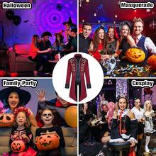 Men's Steampunk Gothic Medieval Vintage Jacket For Halloween - 紅色 - 查看 5