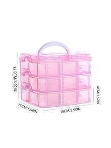 1pc Baby Hair Accessory Storage Box, Transparent Jewelry Box With Lid, Divided Compartments Jewelry Organizer Box, Multi-Functional Jewelry Packaging Box - Multicolor - View 11