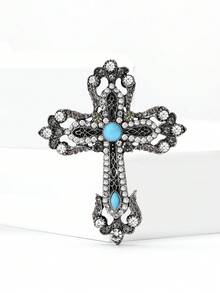 时尚水钻胸针 女士礼服西装别针配饰 派对宴会礼物 - Cross - 查看 14