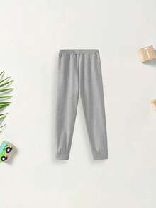 Tween Boy 2pcs Summer Beach Surfboard Print Hoodies+Summer Beach Surfboard Print Pants Suit Autumn Winter Collection - Grey - View 6