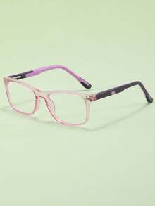 1 pièce Lunettes carrées simples à verres transparents pour enfants, convenant aux tenues saisonnières, à la protection oculaire quotidienne, aux activités extérieures, élégantes et polyvalentes, pour la lecture à la maison - Multicolore - Voir 9