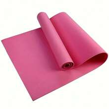 1pc Random Color 4mm Non-Slip Yoga Mat - Thickened EVA Comfort Foam For Fitness, Pilates & Gymnastics - Vibrant Purple, Blue, Green, Pink Options, Workout Mat, Gym Floor Protection, Smooth Texture Mat, Durable Exercise Mat - 粉色 - 查看 2
