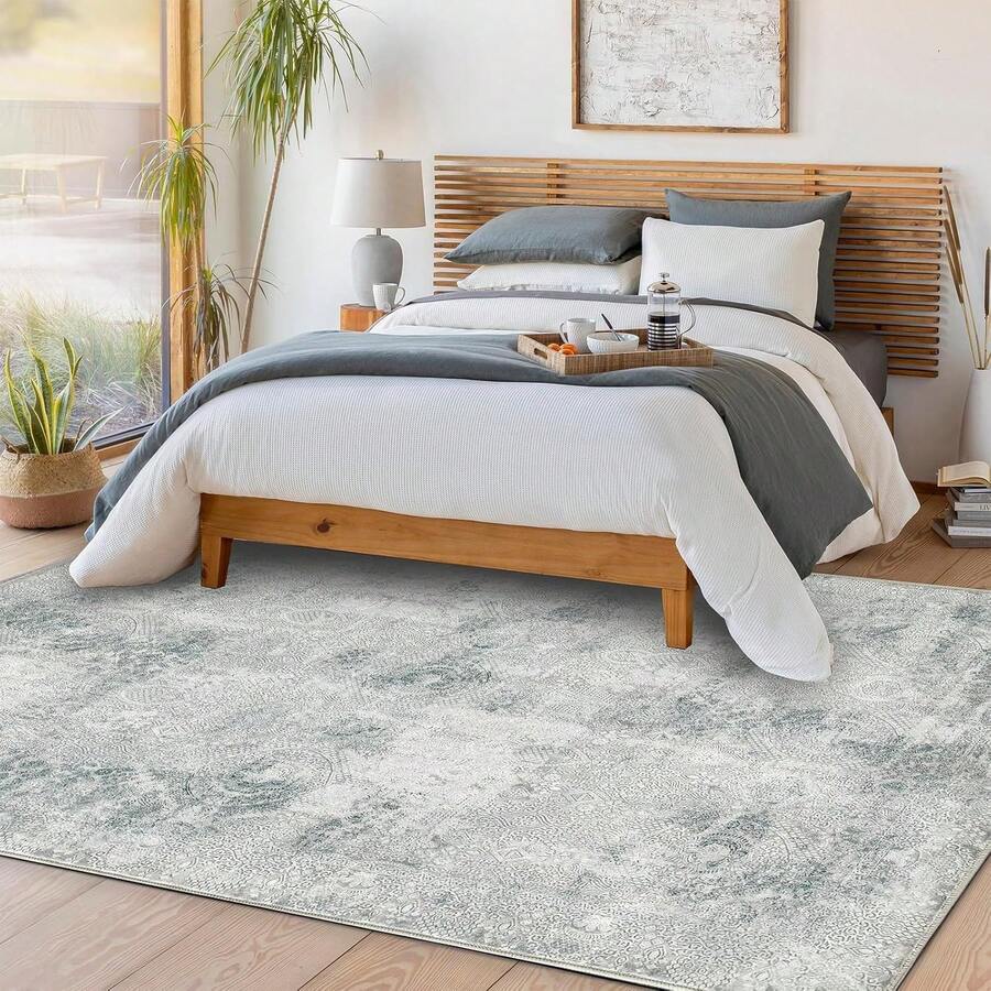 Bedding Large Rugs For Living Room 140x200cm, Modern Boho Washable Area Rug With Non Slip Backing, Soft Short Pile Carpet For Bedroom, Kitchen, Dining Room