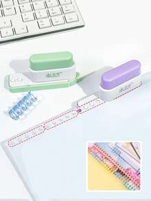 5-Hole Punch: Office Desk Organizer Tool - Ideal For DIY Binding Notebooks And Documents, Handmade Paper Punching Tool - Multicolor - View 5