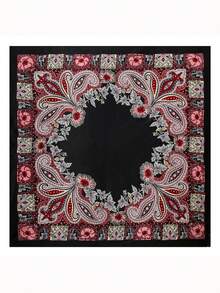 1 件女士新款佩斯利印花头巾，时尚百搭方形围巾，适合街舞、派对、骑行、手链、头带、围巾、真丝装饰围巾，适合日常使用，四季皆宜