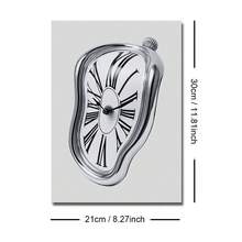 1/3pcs Unframed Black White Stockholm Cheetah Melting Clock Preppy Stylish Poster Leopard Y2K Wall Art Canvas Print Minimalist Fashion Girly Room Chic Aesthetic Decor Funky Painting For Apartment,Living Room,Bedroom,Modern Home Decoration