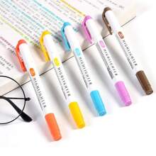 1 套荧光笔套装，双头便携式多功能荧光笔，重返校园 - 紅色 - 查看 6